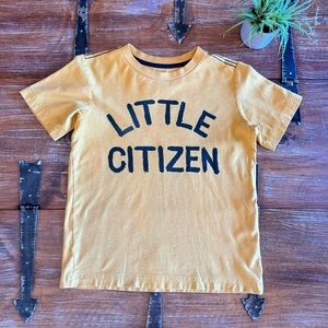 Tea Collection Mustard Yellow "Little Citizen" Graphic Tee